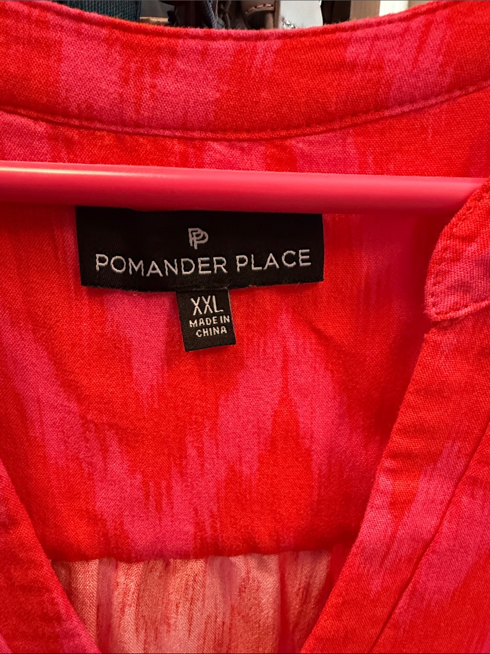 Pomander Place Bright Pink-Red V-Neck Tunic - Picture 2 of 4